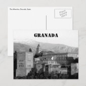 Carte Postale grise de grenade alhambra (Devant / Derrière)