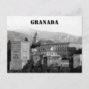 Carte Postale grise de grenade alhambra