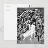 Carte postale grise de l'ange céleste (Devant / Derrière)