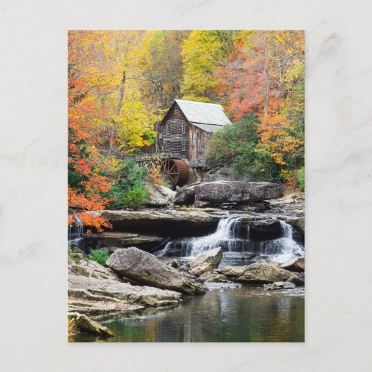Carte Postale Grist Mill Glade Creek West Virginia Waterfall, (Devant)