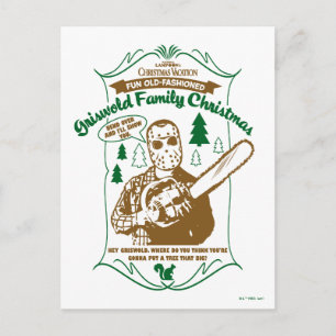 Carte Postale Griswold Famille de Noël Chainsaw Graphique