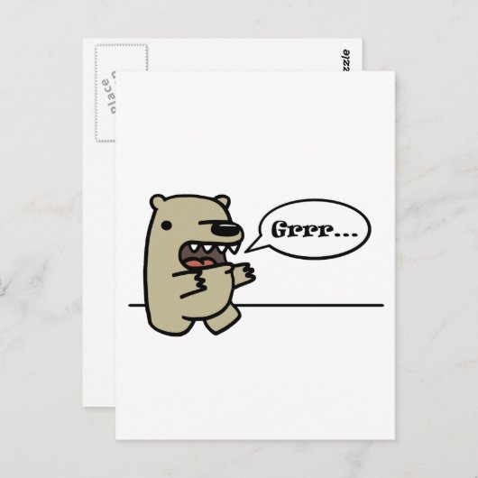 Carte Postale Grizzly Bear (Devant / Derrière)