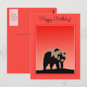 Carte Postale Grizzly Bear au coucher du soleil - Art original d (Devant / Derrière)