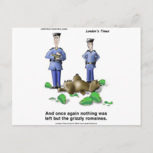 Carte Postale Grizzly Romaines Ours/Cartoon Lettuce Cadeaux & T-