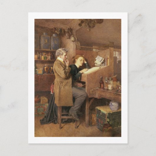 Carte Postale Grocer et femme, 1868 (Devant)