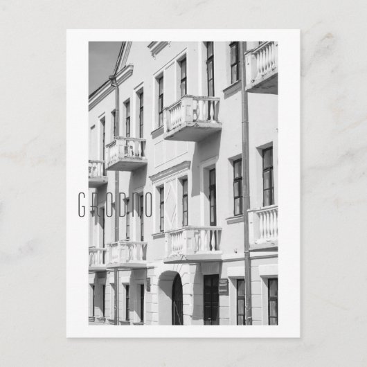 Carte Postale Grodno Biélorussie Architecture Minimalisme Monoch (Devant)