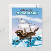 Carte Postale Groenland Cartoon affiche l'affiche. (Devant / Derrière)