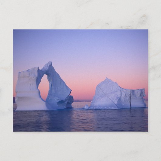 Carte Postale Groenland, Iceberg au coucher du soleil. (Devant)