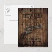 Carte Postale grogner rustique western billy l'enfant récompense (Devant / Derrière)