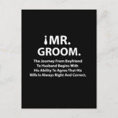 Carte Postale Groom Funny Citation Typographie (Devant)