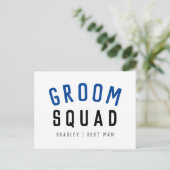 Carte Postale Groom Squad | Moderne Bachelor Groomsman Design (Debout devant)