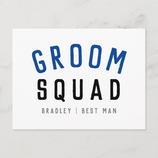 Carte Postale Groom Squad | Moderne Bachelor Groomsman Design (Devant)