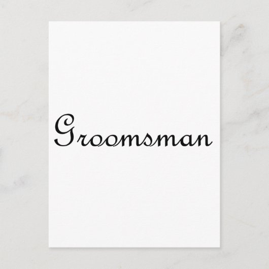 Carte Postale Groomsman (Devant)