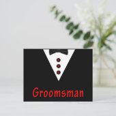 Carte Postale Groomsman À Tux (Debout devant)