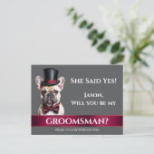 Carte Postale Groomsman français bulldog grooms proposition mari (Debout devant)