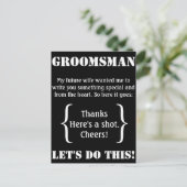 Carte Postale Groomsman Merci (Debout devant)