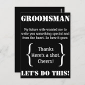 Carte Postale Groomsman Merci (Devant / Derrière)