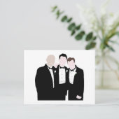 Carte Postale Groomsmen en Cravate noire Pose pour une photo (Debout devant)