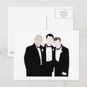 Carte Postale Groomsmen en Cravate noire Pose pour une photo (Devant / Derrière)