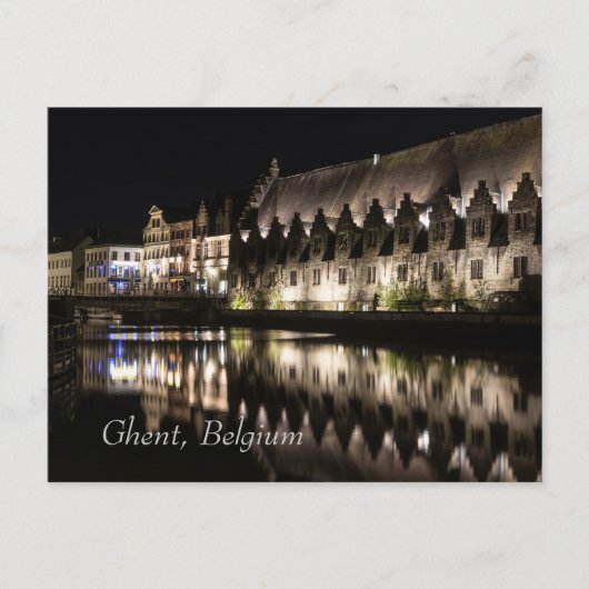Carte Postale Groot Vleeshuis, Gand, Belgique la nuit (Devant)