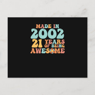 Carte Postale Groovy Fabriqué En 2002 21 Ans D'être Génial