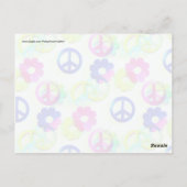 Carte Postale Groovy Hippie Peace Signs Flower Power Aqua (Dos)