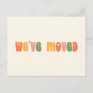 Carte Postale Groovy Retro Minimaliste Adresse du Nouveau Domici
