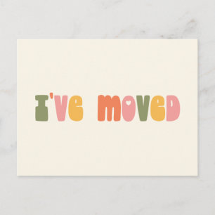 Carte Postale Groovy Rétro Minimaliste Je Déménage Nouvelle Adre