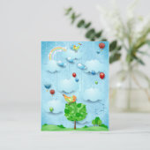 Carte Postale Gros arbre et poissons volants (Debout devant)