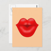 Carte Postale Gros baiser aux lèvres rouges (Devant / Derrière)