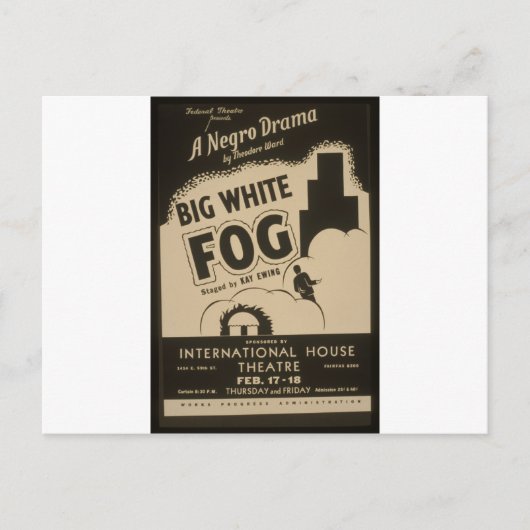 Carte Postale Gros brouillard blanc (Devant)