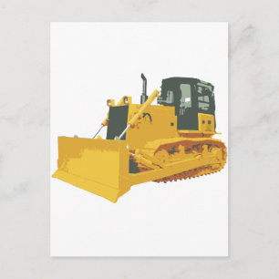 Carte Postale Gros bulldozer de construction sur pistes