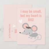 Carte Postale Gros câlin ! Anniversaire de enfant de souris gris (Devant / Derrière)