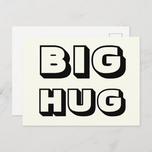 Carte Postale Gros câlin, ivoire noir (Devant / Derrière)