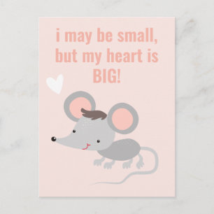 Carte Postale Gros Câlin ! Souris Grise Mignonne Anniversaire En