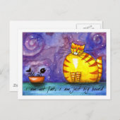 Carte Postale Gros chat jaune gras - PostCard (Devant / Derrière)