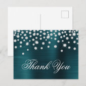 Carte Postale Gros Confettis Diamant Océan Sarcelle Feuille de S (Devant / Derrière)