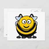 Carte Postale Gros Dessin Cartoon Bumble Bee (Devant / Derrière)