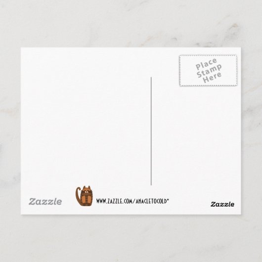 Carte Postale gros gros fus de chat merci (Dos)