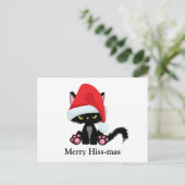Carte Postale Gros Grumpy Chat Noir Noël (Debout devant)