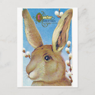 Carte Postale Gros lapin de Pâques vintage