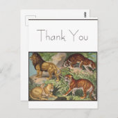 Carte Postale Gros Lions Chat Tigres, léopards, Animaux Imprimer (Devant / Derrière)