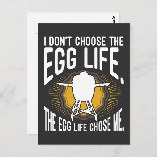 Carte Postale Gros OEufs Fumeur Funny BBQ Fumer (Devant / Derrière)