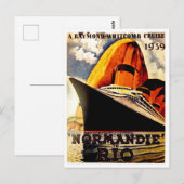 Carte Postale Gros paquebot de Normandie à Rio (Devant / Derrière)