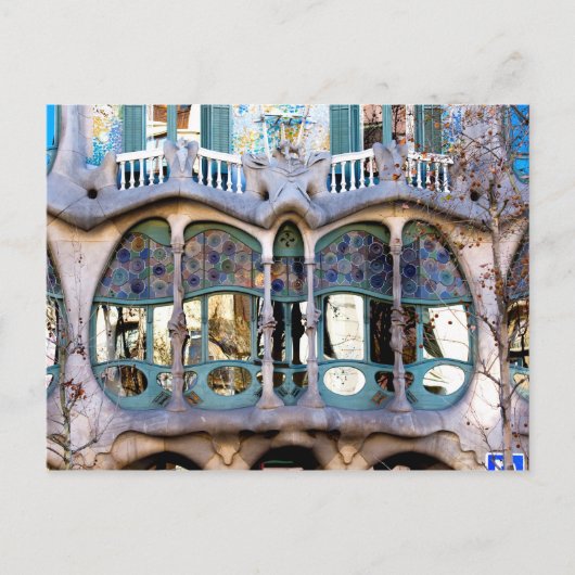 Carte Postale Gros plan de Casa Batlló, Barcelone, Espagne (Devant)