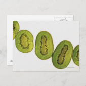 Carte Postale Gros plan de cinq tranches de kiwi (Devant / Derrière)