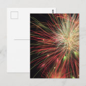 Carte Postale Gros plan des feux d'artifice (Devant / Derrière)