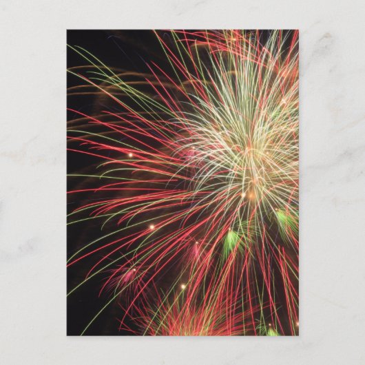 Carte Postale Gros plan des feux d'artifice (Devant)