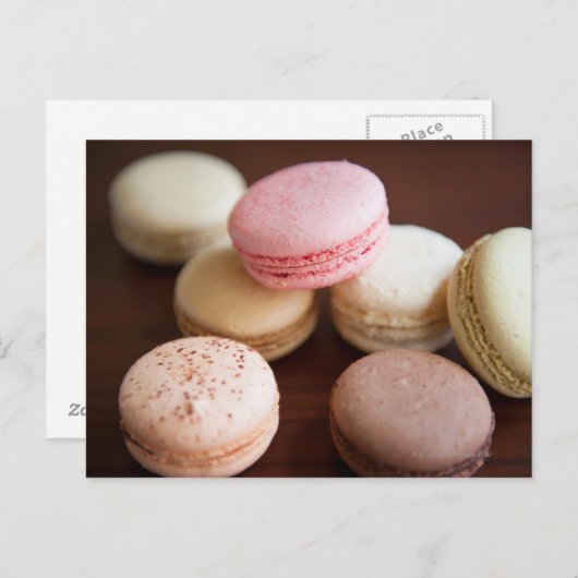 Carte Postale Gros plan des Macarons (Devant / Derrière)