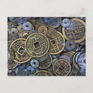 Carte Postale Gros plan des pièces vietnamiennes